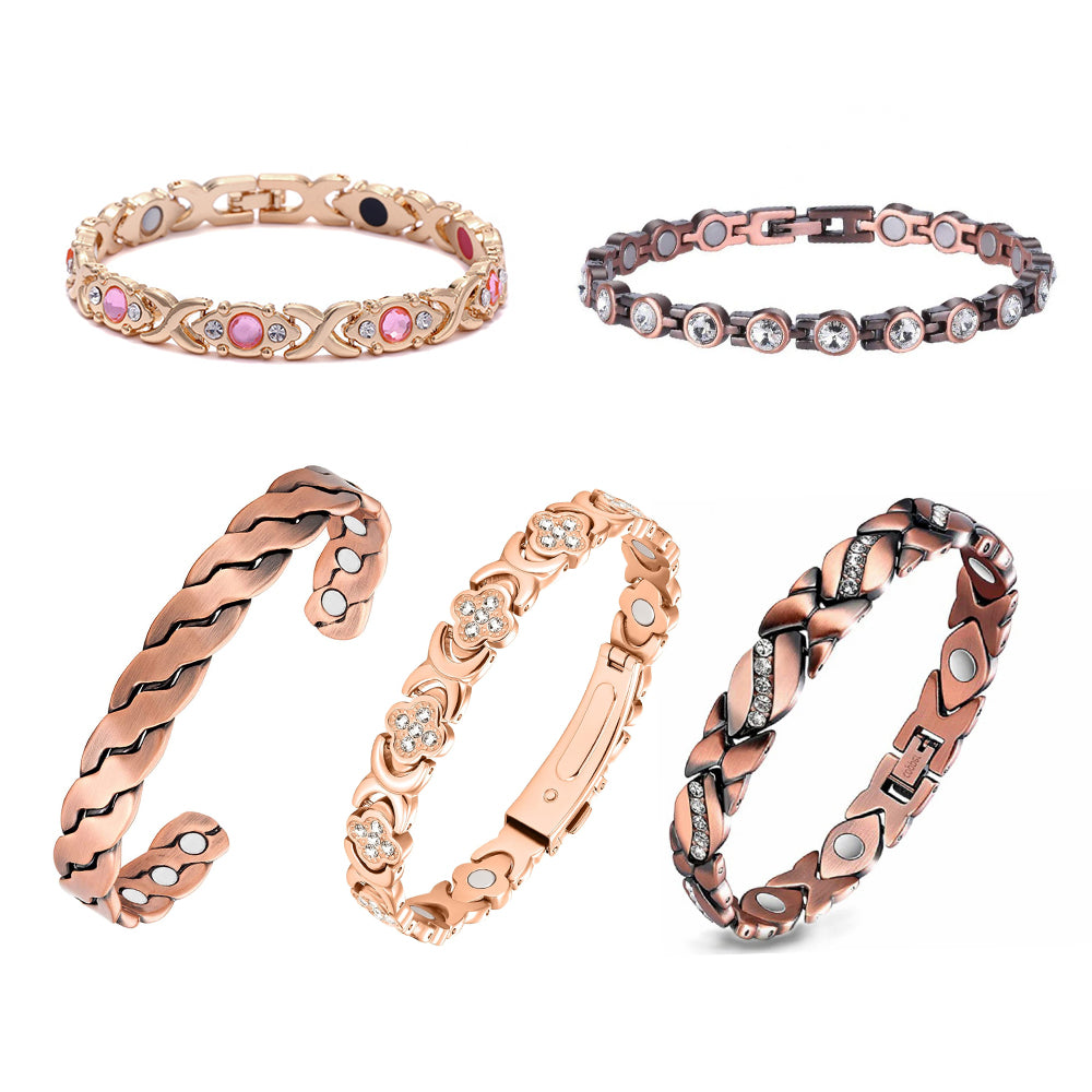 Diystar® Copper Bracelets for Women. Pure Copper Magnetic Bracelet with 3800 Gauss Effective Magnets