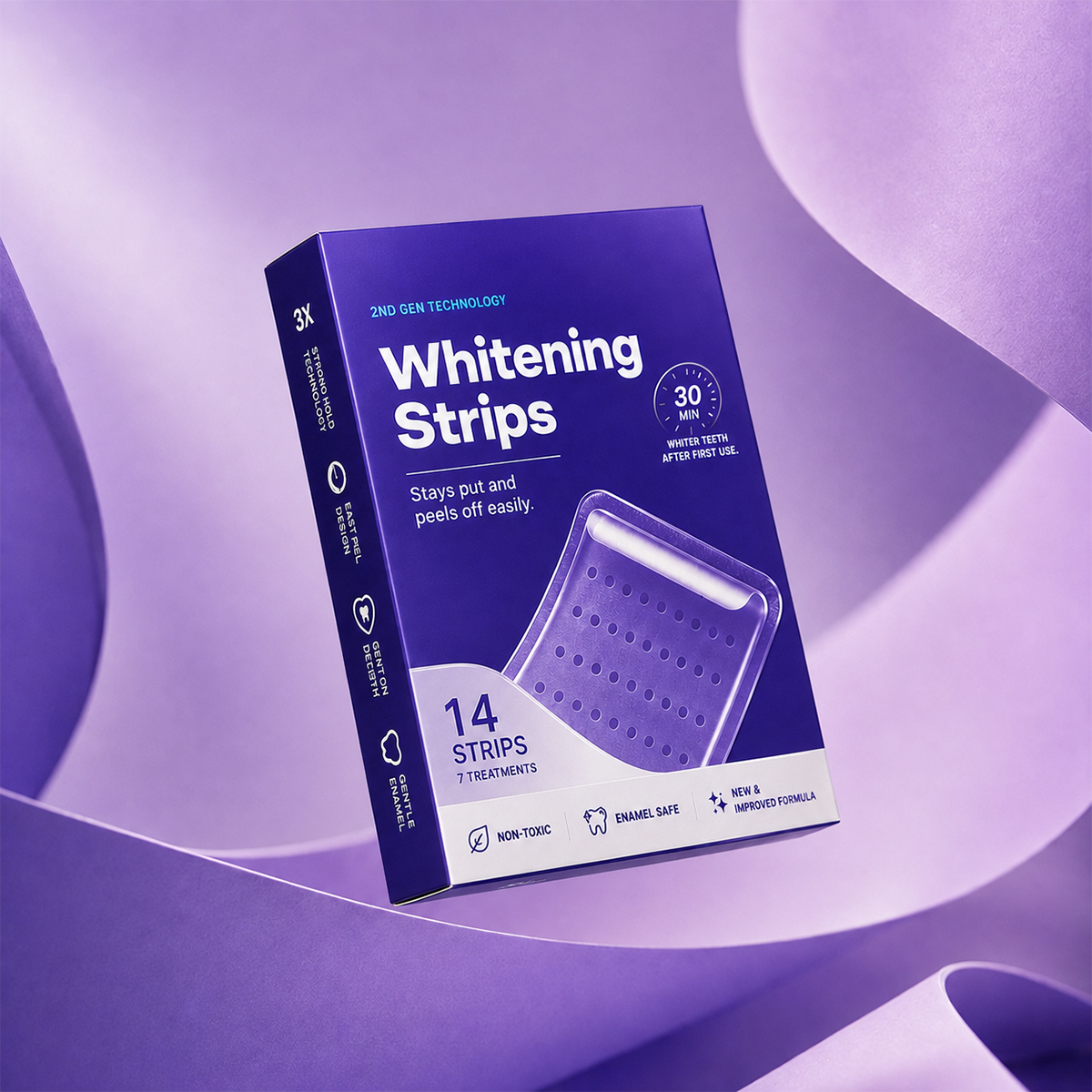 Purple tone correcting strips