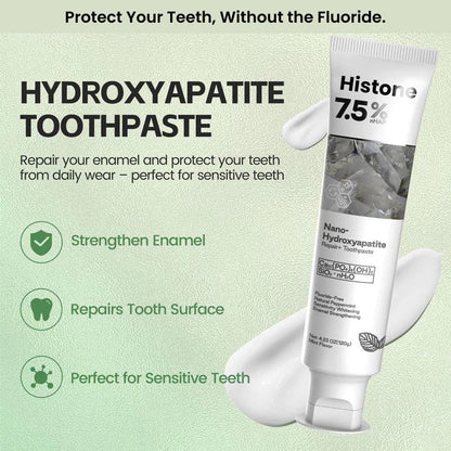 🔥Histone® Fluoride-Free Hydroxyapatite Enamel Repairing Breath Freshening Whitening Toothpaste