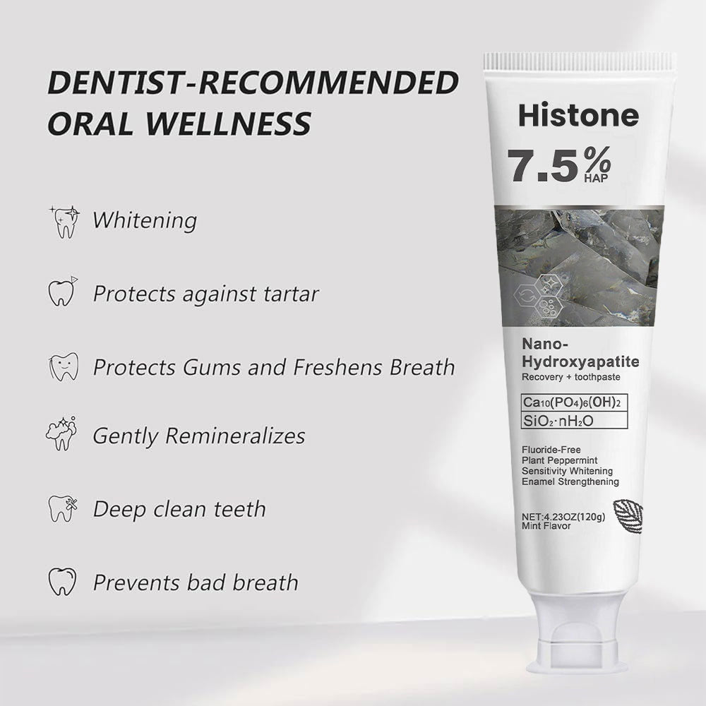 🔥Histone® Fluoride-Free Hydroxyapatite Enamel Repairing Breath Freshening Whitening Toothpaste