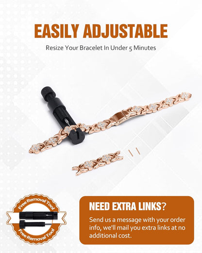 Diystar® Copper Bracelets for Women. Pure Copper Magnetic Bracelet with 3800 Gauss Effective Magnets