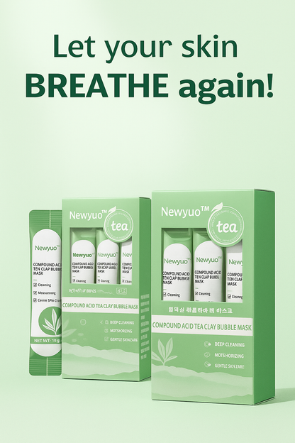 newyuo™ Green Tea InstaFoam Detox Mask 🍃 | Say Bye to Blackheads in 10 Seconds! 🧖‍♀️✨