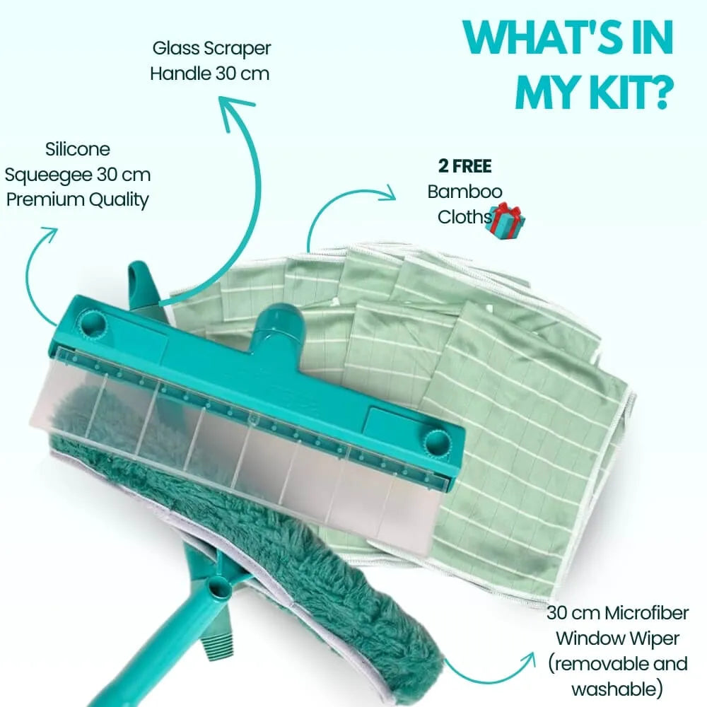 Alisanda⭐⭐⭐ Final 4 Hours: 67% OFF  Recyclable Silicone Window Squeegee Kit