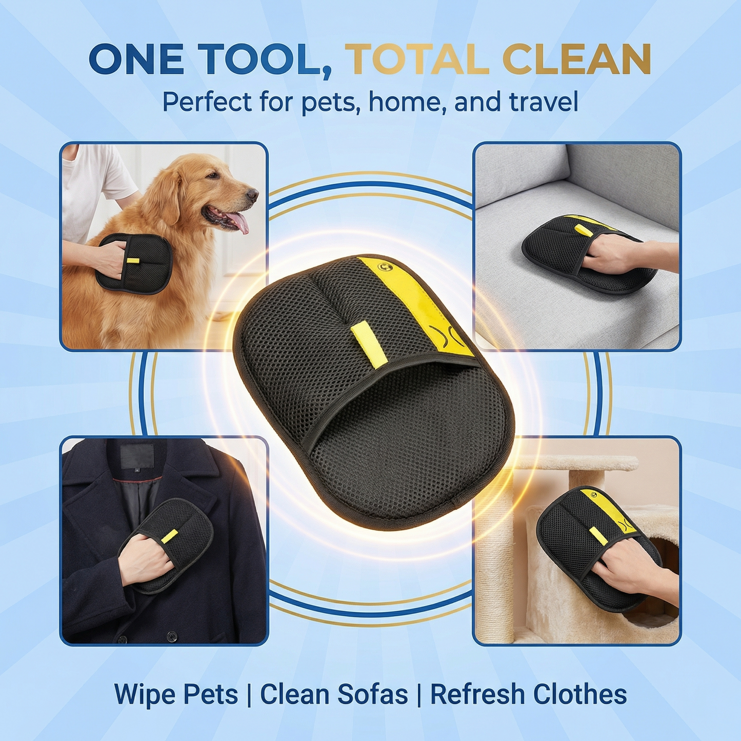 Buy 1 Get 1 Free🔥Pawzioo™ Electrostatic Pet Hair Removal Grooming Gloves