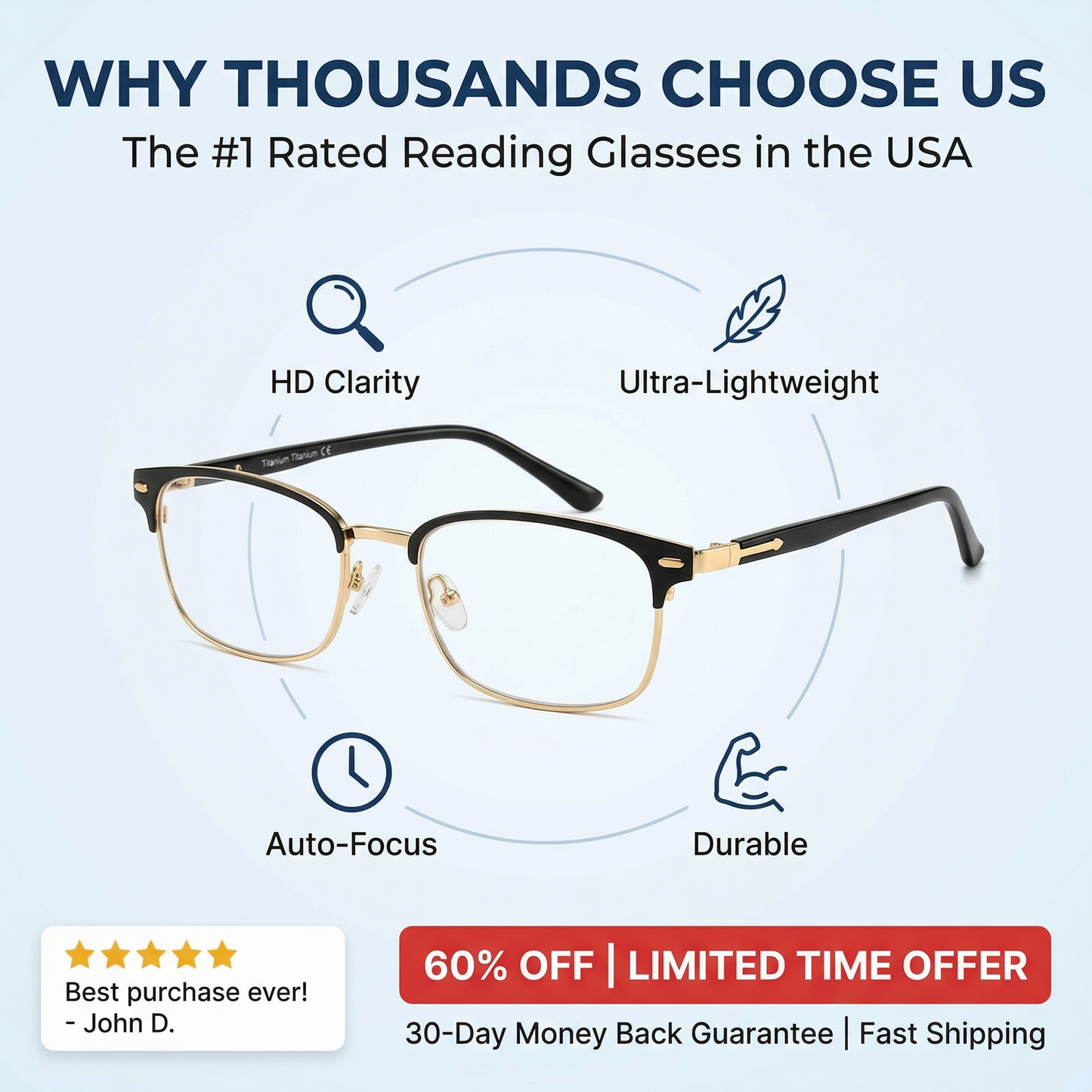 ✨LAST DAY SALE 60% OFF✨ Ultra-Light Blue Light Reading Glasses for Clear Vision