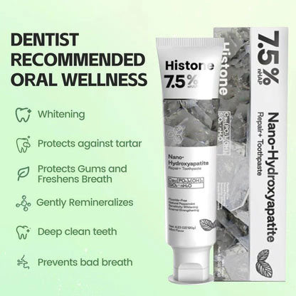🔥Histone® Fluoride-Free Hydroxyapatite Enamel Repairing Breath Freshening Whitening Toothpaste